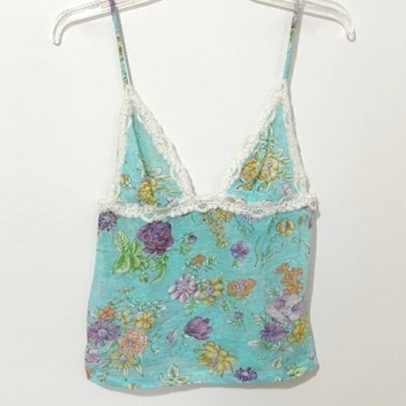 Andres Sarda Tops - Andres Sarda Floral Print Mesh Lace Cami Size L